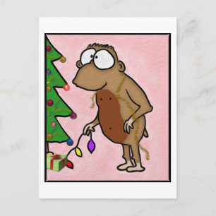 Primate Christmas Holiday Postcard