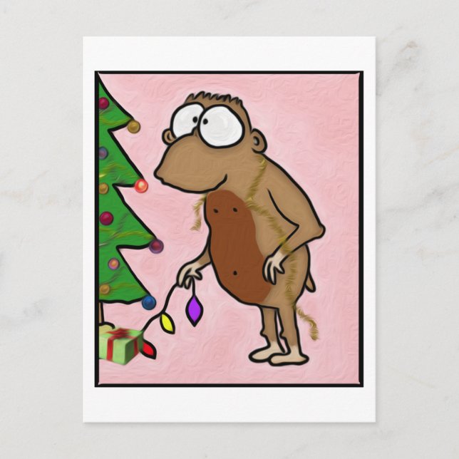 Primate Christmas Holiday Postcard (Front)