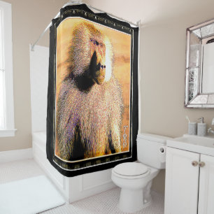 Primate Models: Hamadryas baboon 01 Shower Curtain