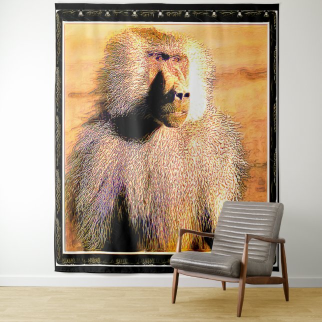 Primate Models: Hamadryas baboon 01 Tapestry (In Situ)