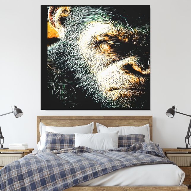 Primate Models: Mad Apes 01-02 Canvas Print (Insitu(Bedroom))