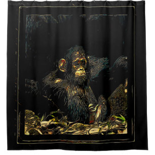 Primate Models: Monkey Laze 01-01 Shower Curtain