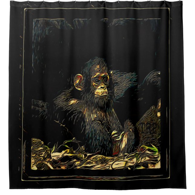 Primate Models: Monkey Laze 01-01 Shower Curtain (Front)