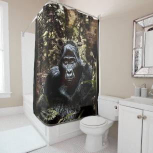 Primate Models: Outstanding Gorilla 02 Shower Curtain
