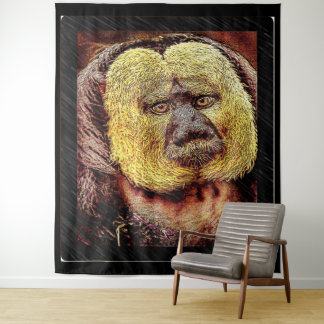 Primate Models: White-faced Saki monkey Tapestry