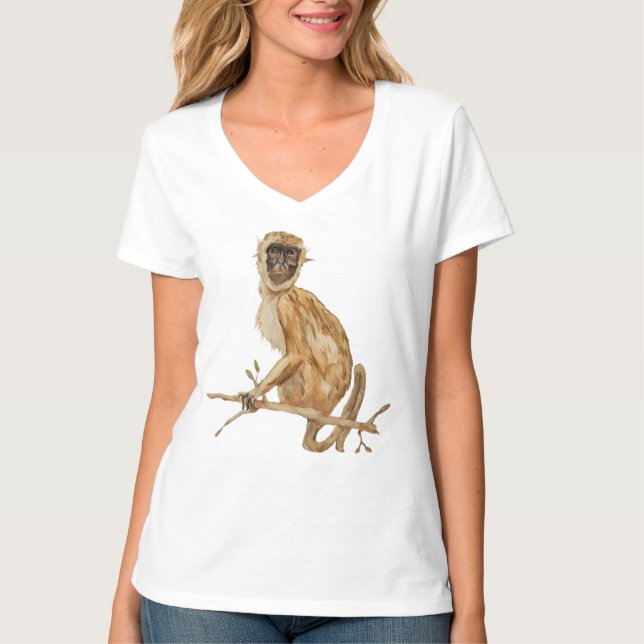 Primate Proclivity Monkey Women's Shirt V-neck  (Front)