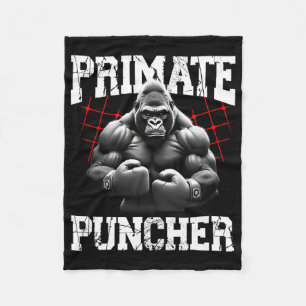 Primate Puncher Boxing Muscular Gorilla Boxer Ape Fleece Blanket