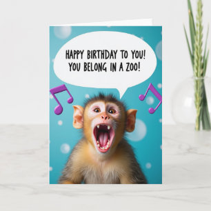 Primates Shout Birthday Card