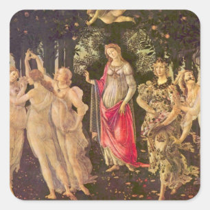 Primavera, Allegory of Spring by Sandro Botticelli Square Sticker