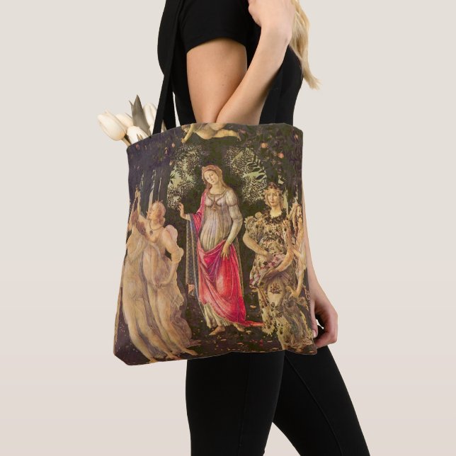 Primavera, Allegory of Spring by Sandro Botticelli Tote Bag (Close Up)