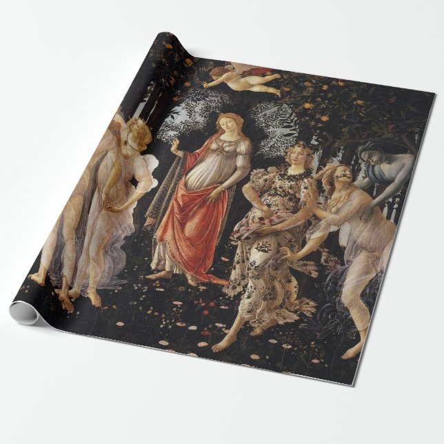 Primavera, Allegory of Spring by Sandro Botticelli Wrapping Paper (Unrolled)