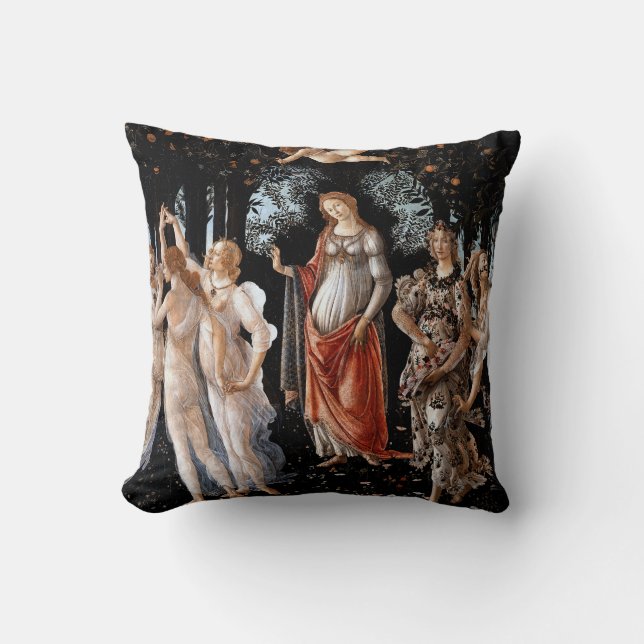 Primavera Botticelli Throw Pillow (Front)