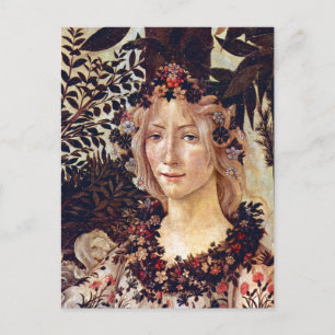 Primavera, detail Flora, Botticelli c. 1482 Postcard