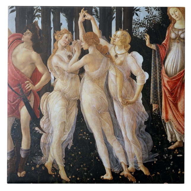 Primavera (detail), Sandro Botticelli Tile (Front)