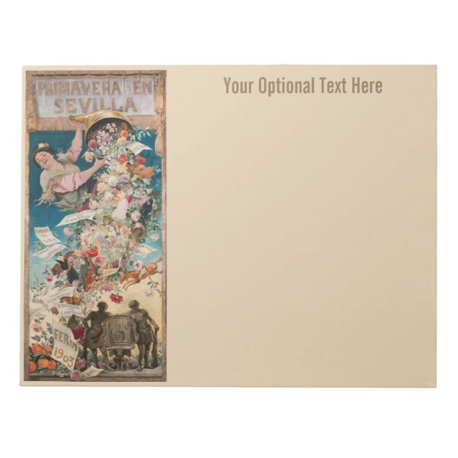 “Primavera en Sevilla” vintage art notepads (Front)