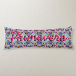Primavera floral purple blue pink pattern  body cushion