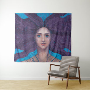 Primavera, spring goddess, fantasy surreal art tapestry