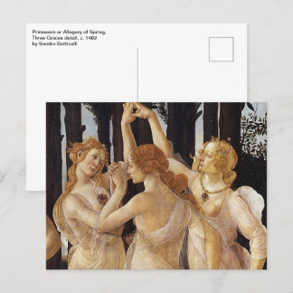 Primavera, Three Graces by Sandro Botticelli Postcard