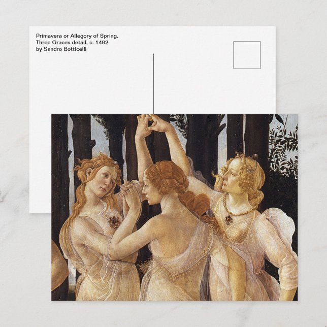 Primavera, Three Graces by Sandro Botticelli Postcard (Front/Back)