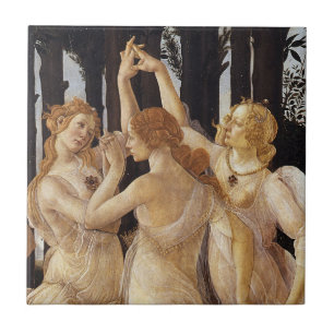 Primavera, Three Graces by Sandro Botticelli Tile