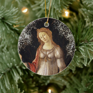 Primavera, Venus detail by Sandro Botticelli Ceramic Tree Decoration
