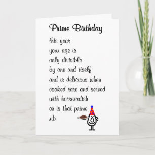 Prime Birthday A Funny Happy Birthday Poem Card