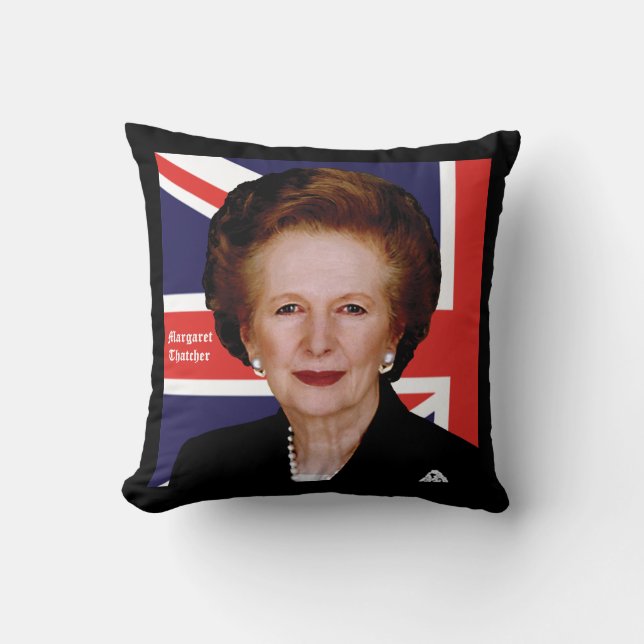 Prime Minister Margaret Thatcher - See Both Sides Cushion (Front)
