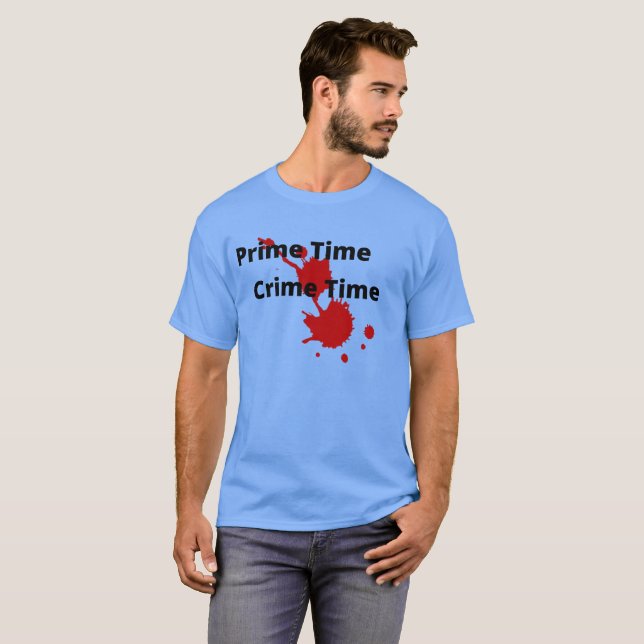 Prime Time Crime Time Men's Basic T-Shirt (Front Full)