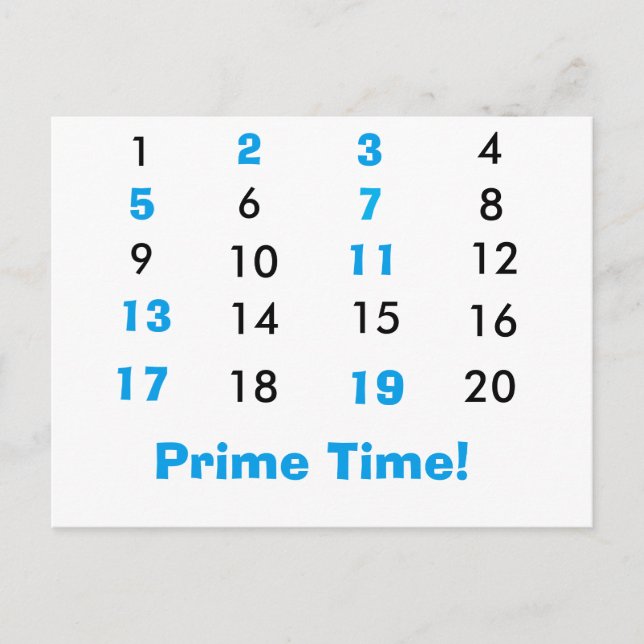 Prime Time Maths Postcard (Front)