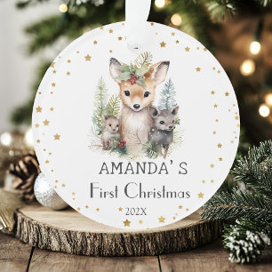 Primer Acrilico de Woodland de Navidad Ornament