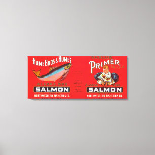 Primer Brand Salmon Label- Seattle, WA Canvas Print