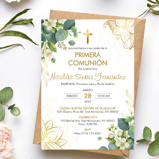 Primera Comunion Boy Girl Catholic First Communion Invitation
