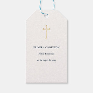 Primera Comunión Cross Gift Tags