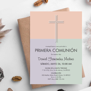 Primera Comunion Cute Minimalist First Communion Invitation
