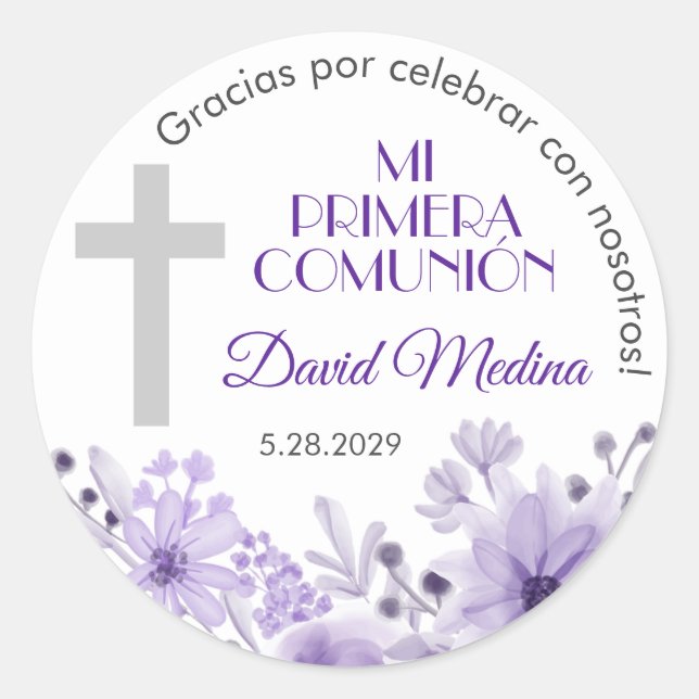 Primera Comunion Gifts and Favours First Communion Classic Round Sticker (Front)