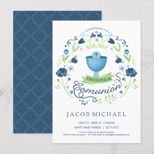 Primera Comunión Invitación - Spanish, Boy's Card