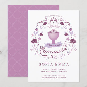 Primera Comunión Invitación - Spanish, Girl's Invitation