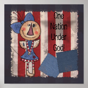 Primitive American Angel- One Nation Under God! Poster