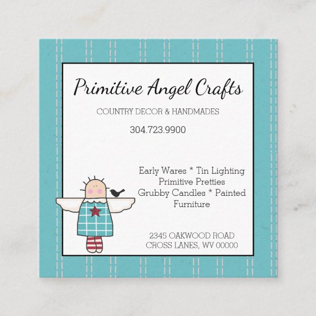 Primitive Angel Country Business Card  (Front)