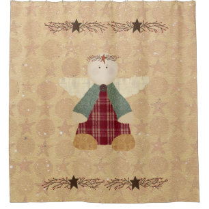 Primitive Angel Shower Curtain