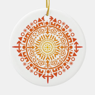 Primitive Art-Sun custom ornament