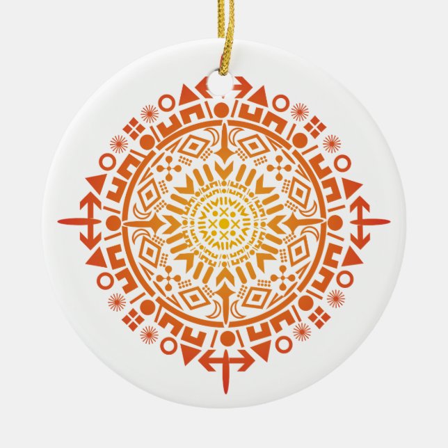 Primitive Art-Sun custom ornament (Front)