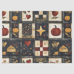 Primitive Autumn Quilt Pattern   Farmhouse Harvest Tissue Paper