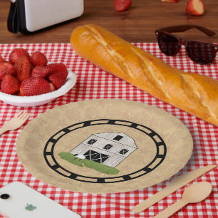 Primitive Barn  Paper Plate