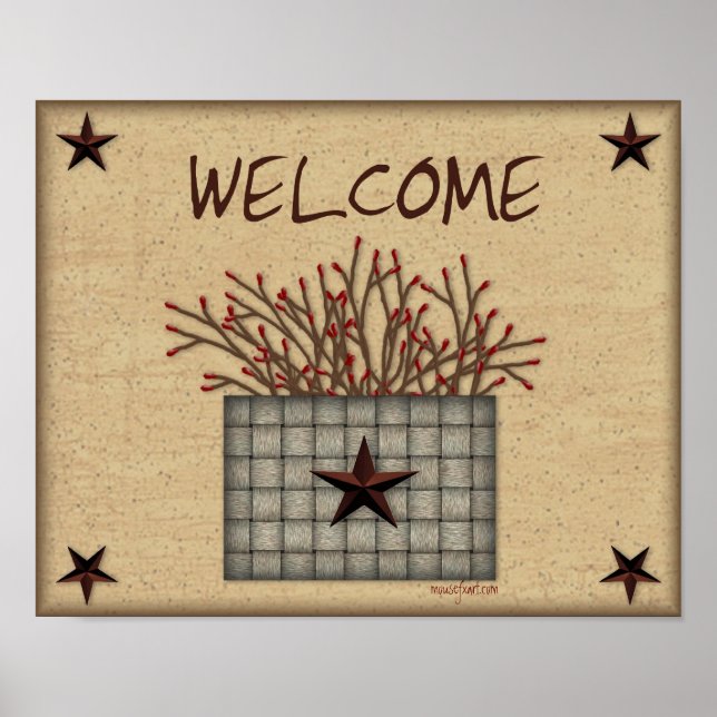 Primitive Basket Welcome Print (Front)
