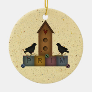 Primitive Birdhouse Ornament