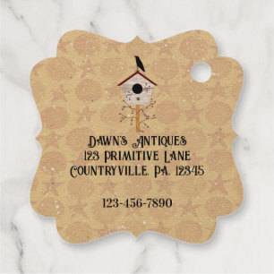 Primitive Birdhouse Product Hang Tag
