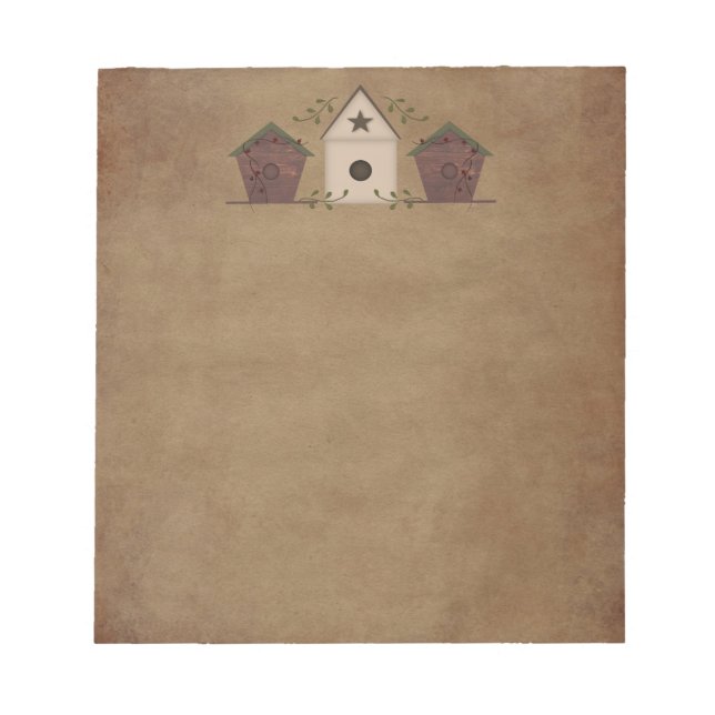 Primitive Birdhouses Notepad (Front)