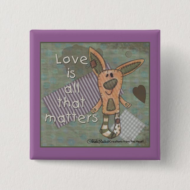 Primitive Bunny 15 Cm Square Badge (Front)