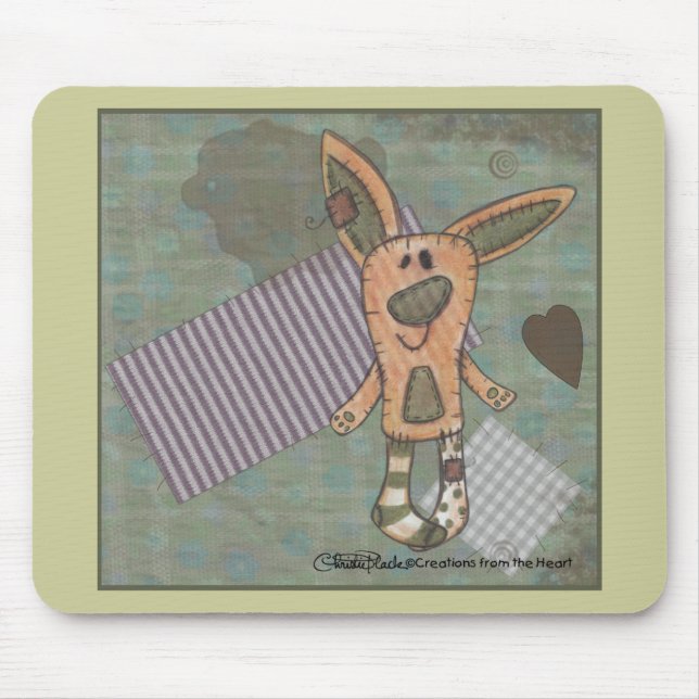 Primitive Bunny Mouse Mat (Front)